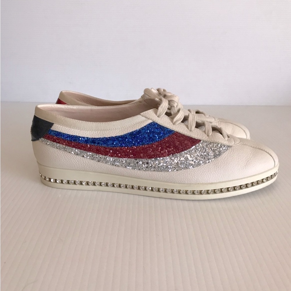 100% Authentic Gucci Crystal & Glitter Falacer Sneaker
